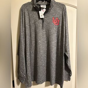 Mens Champion University of Utah UTES 1/4 zip gray pullover shirt size XXL NEW